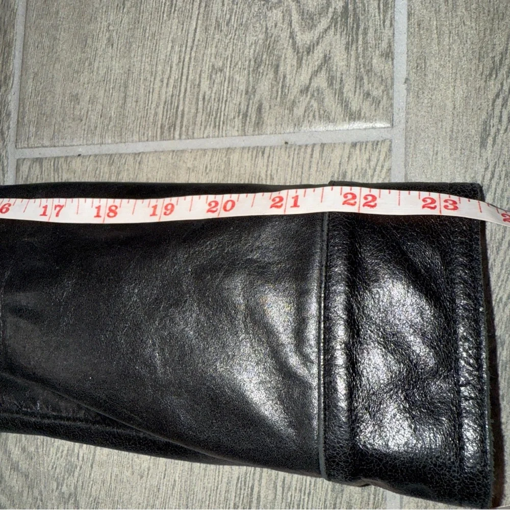 GUESS Jacket‎ Women’s S Black Genuine Leather 5-Snap Button Front Trucker *READ